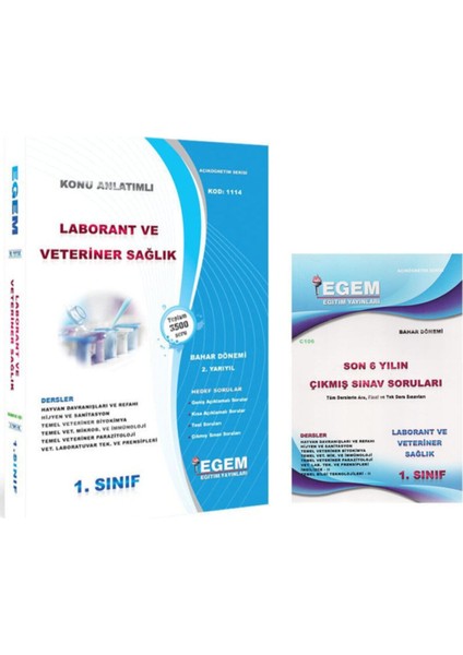 AÖF Laborant ve Veteriner Sağlık 1. Sınıf 2. Yarıyıl Bahar Konu Anlatımı ve Çıkmış Set