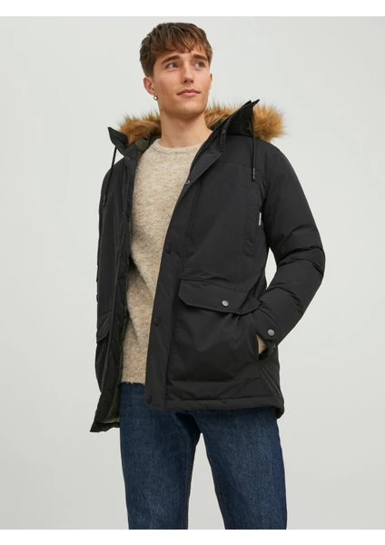 Jack & Jones Jjwınner Parka Fur Siyah Erkek Mont 12211948-Black