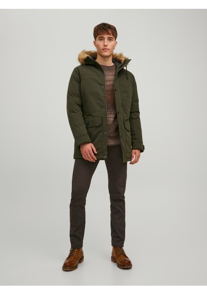 Jack & Jones Jjwınner Parka Fur Siyah Erkek Parka 12211948-Rosin