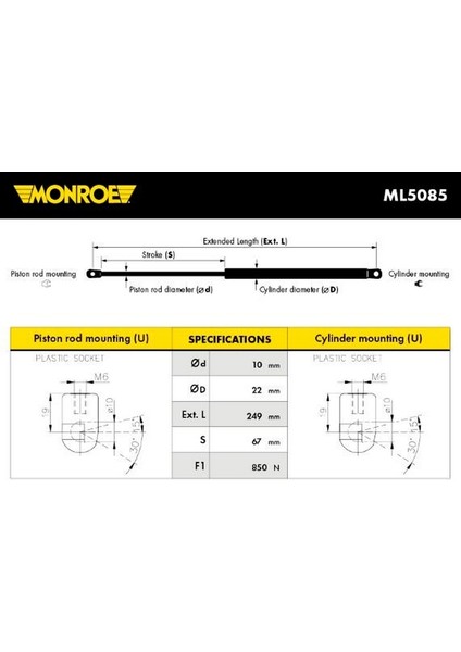 Opel Vectra B 1996 2002 Motor Kaput Amortisörü (Oem NO:1180402)