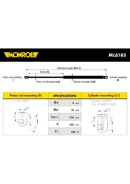 Volkswagen Passat 2010 2014 Motor Kaput Amortisörü Febı 37480 568829 (Oem NO:3AA823359A)