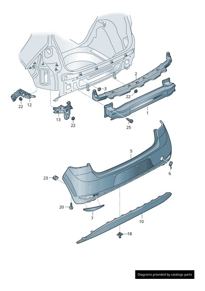 2017 - 2020 Volkswagen Golf 7 Karlık (Arka Tampon Altı)(Nikelaj Çıtasız)(Spoıler)(Bfn) (Oem NO:5G6807568Q9B9)