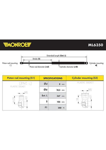 Bmw F22 F22 Lci 2 F87 M2 F87 M2 Lci F23 F23 Lci 2010 2018 Bagaj Amortisörü (Oem NO:51247304556)