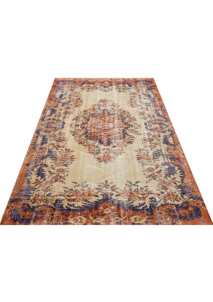 Gerçek El Dokuma Eskitme Vintage Halı 1,5 x 2,58 cm cm 8971