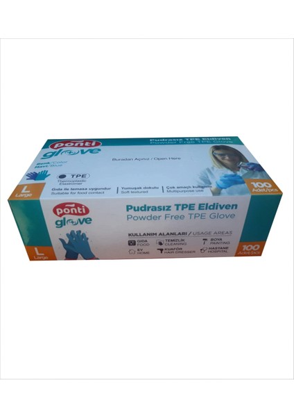 Çok Amaçlı Pudrasız Eldiven 100'lü
