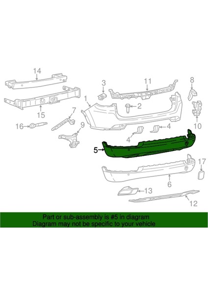 2016 - 2018 Jeep Compass Arka Alt Tampon (Tyg) (Oem NO:5UP46RXFAC)