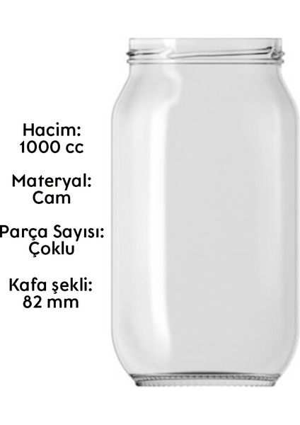 Cam Konserve Kavanozu 1000 cc 20 Adet
