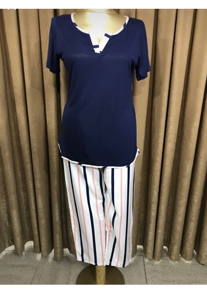 3235-PELIN Bayan Pijama Takım-Iacivert