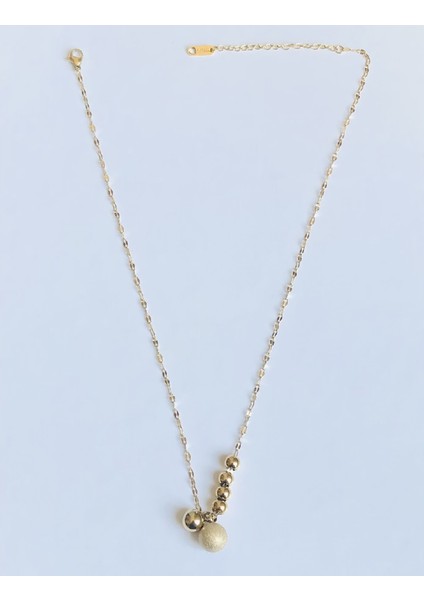 Top Uçlu Çelik Kolye Gold Renk 45 cm fiyatları