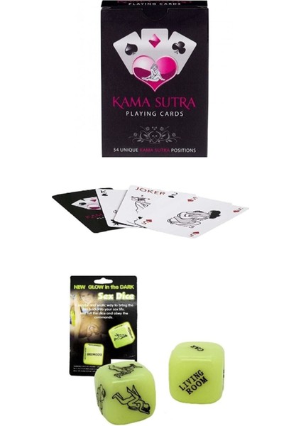 TSM Collection 2'li Set Kamasutra Pozisyon Zarı Fantazi Pozisyon Göreselli Kamasutra Oyun Kartı Iskambil Kağıdı