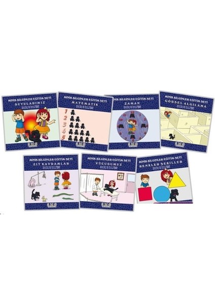 Minik Bilginler 36 Ay ve Üzeri Çocuklar İçin Okul Öncesi Eğitim Seti 7 Kitap Set
