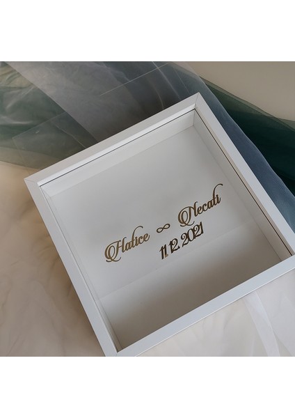 35 x 35 cm 8 cm Derin Beyaz Yeni Moda Gül Kutusu! Anı Çerçevesi Üstten Açılır Pleksi Camlı