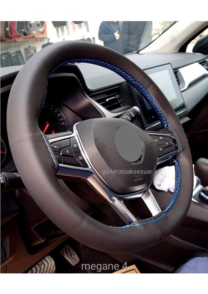 Renault Megane 4 Dikmeli Direksiyon Kılıfı Soft Mavi Ipli-10.5cm fiyatları