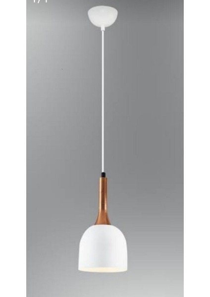 Modern Beyaz Tekli Metal Sarkıt Avize