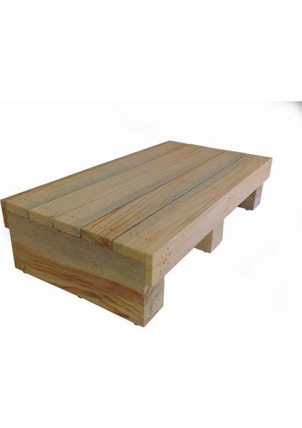 14 cm Yükseklikte Doğal Ahşap Çocuk Basamağı Üç Tabanlı 27 cm x 50 cm