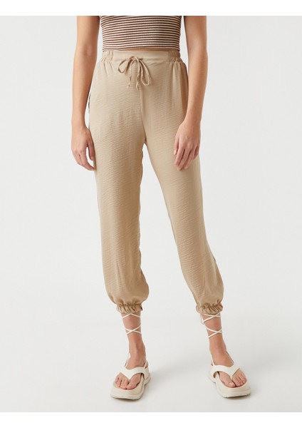 Jogger Pantolon Beli Bağlamalı Cepli