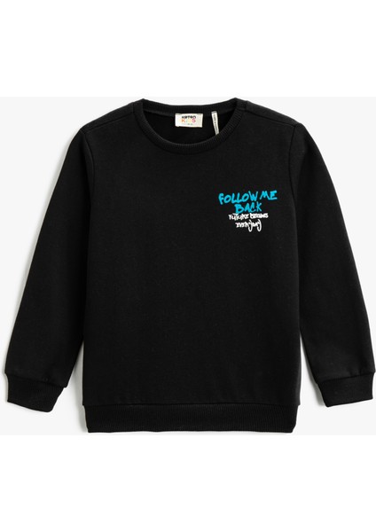 Koton Baskılı Sweatshirt Bisiklet Yaka fiyatları