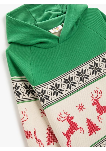 Kapüşonlu Sweatshirt Baskılı Dokuma Detaylı modelleri