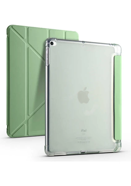 Techno Face Apple iPad 9.7 2018 (6.nesil) Kılıf Tri Folding Kalem Bölmeli Standlı Yumuşak Silikon Kılıf