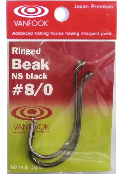 Ringed Beak Delikli Iğne Ns Black #8/0 (2 Adet)