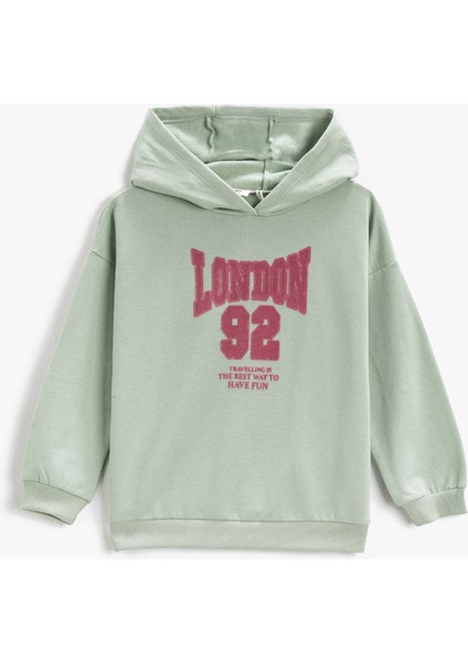 Baskılı Kapüşonlu Sweatshirt