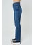 Orta Mavi Yüksek Bel Slim Straight Fit Paçası Yırtmaçlı Fermuarlı Jean Pantolon C 4800-005 4