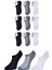 Erkek Siyah Gri Ve Beyaz Görünmez Çorap 9 Çift 1