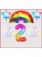 Gökkuşağı Yıldız Temalı Makaron Balon 2 Yaş Doğum Günü Parti Seti 1