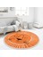 Turuncu Aslan Tasarımlı Çocuk & Genç Odası Makinede Yıkanabilir Kaymaz Tabanlı Püsküllü Yuvarlak Çocuk Halısı 2