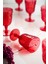 Akrilik Kırmızı Ayaklı Bardak & Su Meşrubat Kadeh Kahve Yanı Bardağı 450 ml ( Cam Değildir ) 3