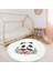 Sevimli Bebek Panda Çocuk & Genç Odası Makinede Yıkanabilir Kaymaz Tabanlı Püsküllü Yuvarlak Çocuk Halısı 3