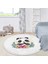 Sevimli Bebek Panda Çocuk & Genç Odası Makinede Yıkanabilir Kaymaz Tabanlı Püsküllü Yuvarlak Çocuk Halısı 5