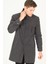 PLT8386 Dewberry Erkek Palto-Diagonal Siyah-Antrasit 5
