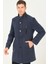 PLT8386 Dewberry Erkek Palto-Diagonal Siyah-Mavi 4