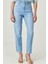 Kadın Mom Fit Denim Yüksek Bel Jean Kot Pantolon 5