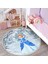 Cinderella Prenses Çocuk & Genç Odası Makinede Yıkanabilir Kaymaz Tabanlı Püsküllü Yuvarlak Çocuk Halısı 1