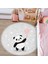 Balon Tutan Panda Desenli Çocuk & Genç Odası Makinede Yıkanabilir Kaymaz Tabanlı Püsküllü Yuvarlak Çocuk Halısı 1