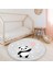 Balon Tutan Panda Desenli Çocuk & Genç Odası Makinede Yıkanabilir Kaymaz Tabanlı Püsküllü Yuvarlak Çocuk Halısı 5