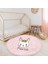 Pembe Zeminli Little Princess Desenli Çocuk & Genç Odası Makinede Yıkanabilir Kaymaz Tabanlı Püsküllü Yuvarlak Çocuk Halısı 3