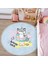 Yaz Temalı Unicorn Kedi Tasarımlı Çocuk & Genç Odası Makinede Yıkanabilir Kaymaz Tabanlı Püsküllü Yuvarlak Çocuk Halısı 3