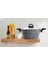 Bio Granit 30 cm Derin Tencere Gri Cam Kapak 1
