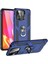Xiaomi Poco C40 Kılıf Vega Sert Silikon Tank Standlı Yüzüklü Mıknatıslı+Nano Lacivert 1