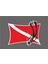 Dalış Bayrağı Dalgıç Logo Sticker Etiketi 13X10 Cm 1
