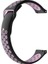 Amazfit Pop - Pop Pro İçin Uyumlu Delikli Silikon Kordon Kayış Siyah Pembe 1