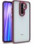 Xiaomi Redmi Note 8 Pro Kapak Metal Kamera Korumalı Arkası Şeffaf Silikon Kılıf - Kırmızı 1