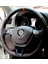 Fiat Linea Alkantra-Karbon Kırmızı Yüzüklü Dikme Direksiyon Kılıf 2