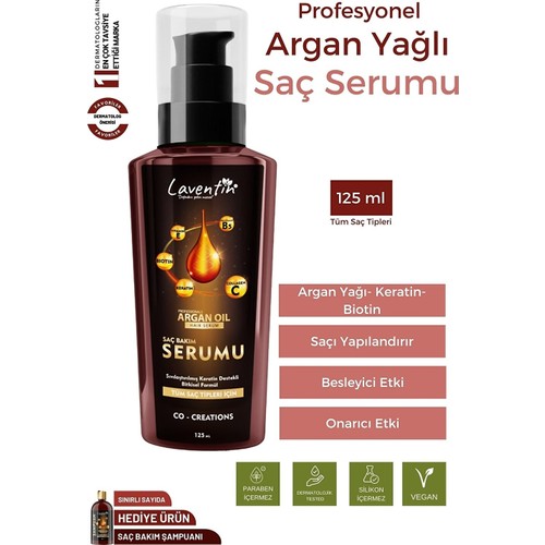 Laventin Saç Uzatıcı,dökülme Karşıtı, Keratin Biotin Collagen Argan Yağlı Saç Serumu 125ML