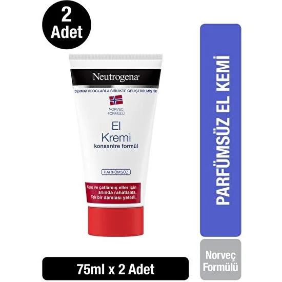 Neutrogena Norveç Formülü El Kremi Parfümsüz 75 Ml X 2 Adet