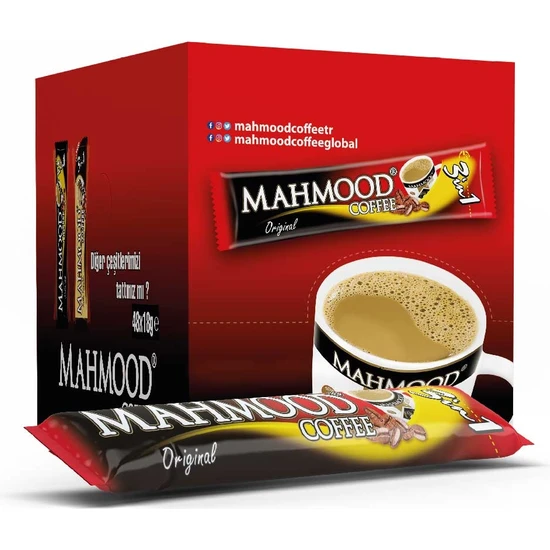 Mahmood 3ü1 Arada Hazır Kahve 24 Adet x 18 gr