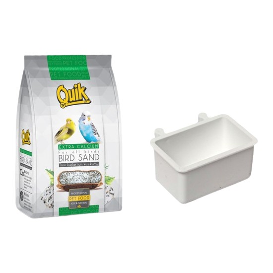 Quik Kuş Kumu ve Kumluk Seti 1 Pk Kuşlar İçin Doğal Temizlik ve Huzurlu Yaşam Amaçlı